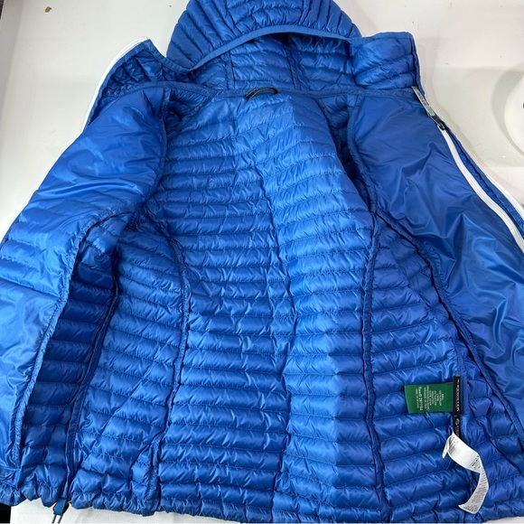 L.L.BEAN jacket women’s ultralight 850 DOWN HOODED SWEATER JACKET BLUE zip M - Picture 11 of 15